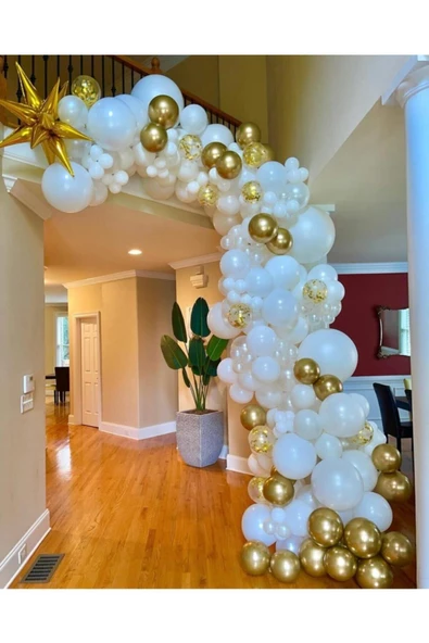 Pazariz Krom Gold Beyaz Balon Zinciri 100 Adet ürün görseli