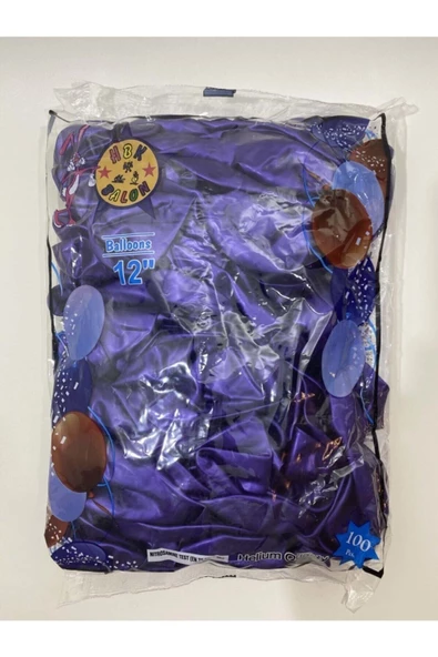 Pazariz Balon - Mor Metalik Balon - 100 Adet ürün görseli