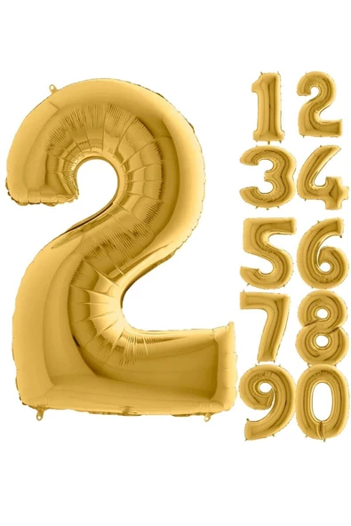 Pazariz 2 Rakam Balon Folyo Gold Altın Sarısı 16 Inç