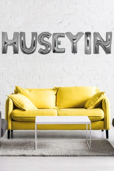Pazariz Doğum Günü Hüseyin Gümüş Harf Folyo Balon Set 40 Cm Isim Balon ürün görseli