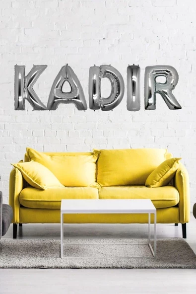 Pazariz Doğum Günü Kadir Gümüş Harf Folyo Balon Set 40cm Isim Balon - 1