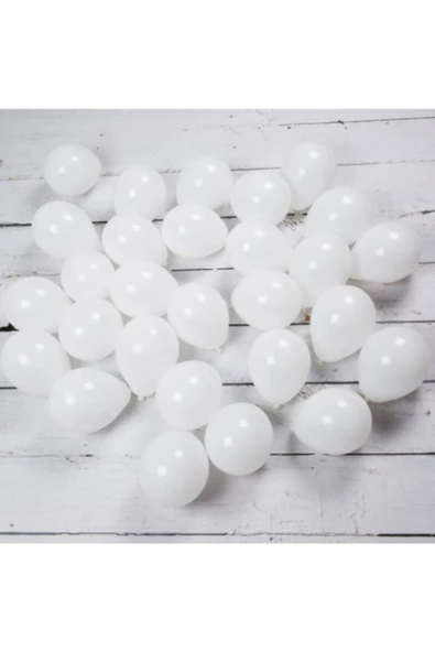 Pazariz 5 Inç 12,5 Cm Pastel Balon 100 Adet Beyaz ürün görseli