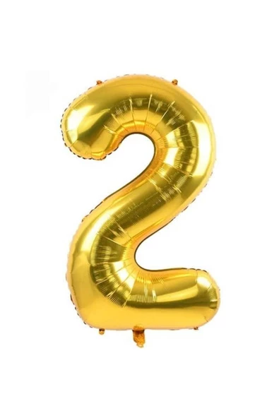 Pazariz 2 Rakam Folyo Gold Renk Balon Küçük 35 cm