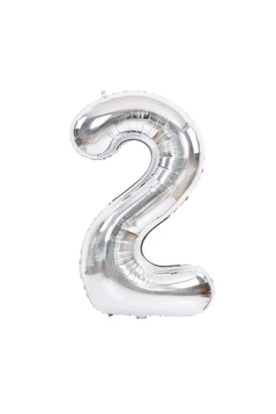 Pazariz 2 Rakam Folyo Gümüş Balon Küçük 35 cm