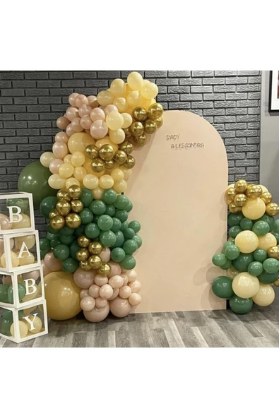 Pazariz Krom Gold Çöl Kumu Sütlü Kahve Ve Küf Yeşili Balon Zinciri 100 Adet