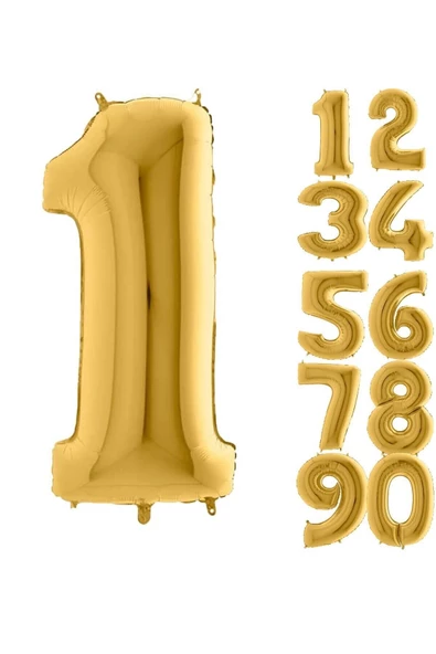 Pazariz 1 Rakam Balon Folyo Gold Altın Sarısı 16 Inç ürün görseli