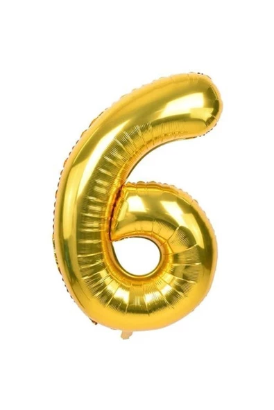 Pazariz 6 Rakam Folyo Gold Renk Balon Küçük 35 cm ürün görseli