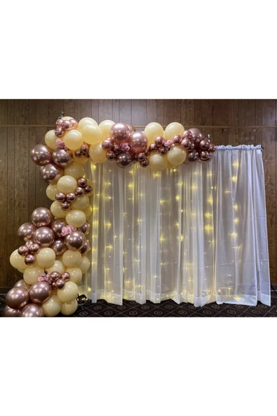 Pazariz Krom Pembe Ve Ten Rengi Balon Zinciri 100 Adet ürün görseli