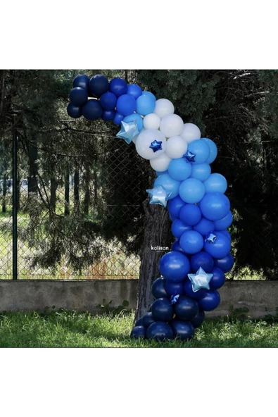 Pazariz Mavi Tonları Balon Zinciri 100 Adet