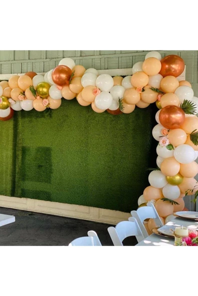 Pazariz Krom Gold Rose Gold Somon Ve Beyaz Balon Zinciri 100 Adet ürün görseli