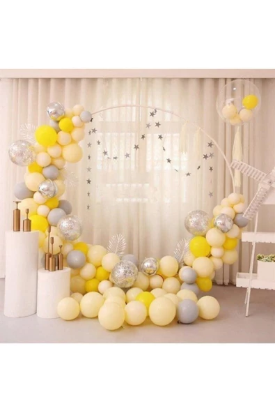 Pazariz Sarı Makaron Zincir Balon Seti