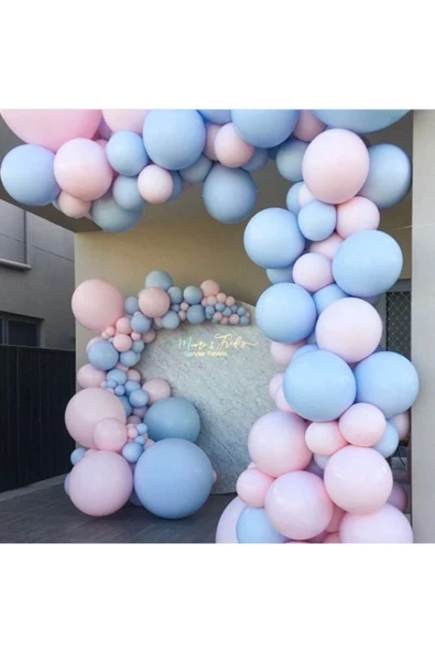 Pazariz Makaron Balon Pembe Mavi Renk Şeker Balonlar 100 Adet