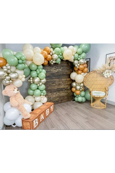 Pazariz Krom Beyaz Altın Küf Yeşili Sütlü Kahve Ve Karamel Balon Zinciri 100 Adet ürün görseli