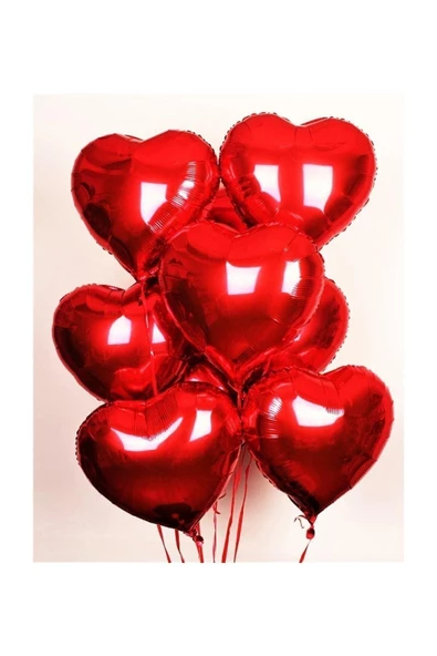 Pazariz Folyo Kalpli Uçan Kalp Balon 5 Adet Kırmızı Romantik Evlilik Teklifi 32 Inç