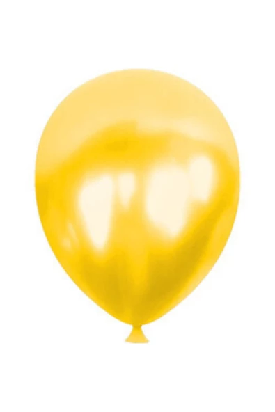 Pazariz 12 Inç Standart Boy Metalik Balon 50 Adet Sarı
