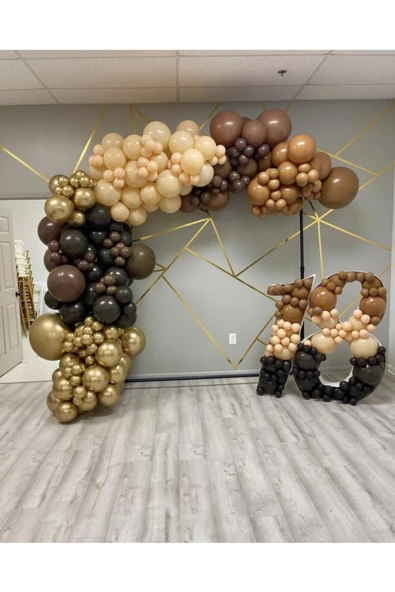 Pazariz Krom Gold Çikolata Kahve Karamel Ve Sütlü Kahve Balon Zinciri 100 Adet