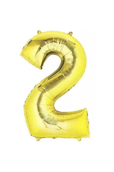 Pazariz 2 Rakam Folyo Gold Renk Balon Küçük 35 Cm