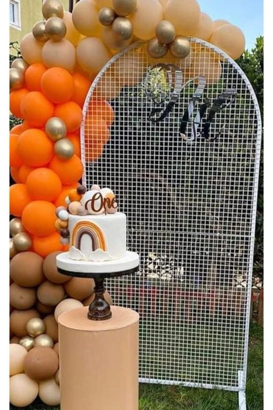 Pazariz Krom Gold Pastel Karamel Turuncu Ve Sütlü Kahve Balon Zinciri 100 Adet