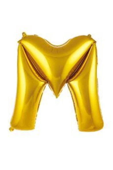 Pazariz 40 Inç 100 Cm Altın Folyo Harf Balon M