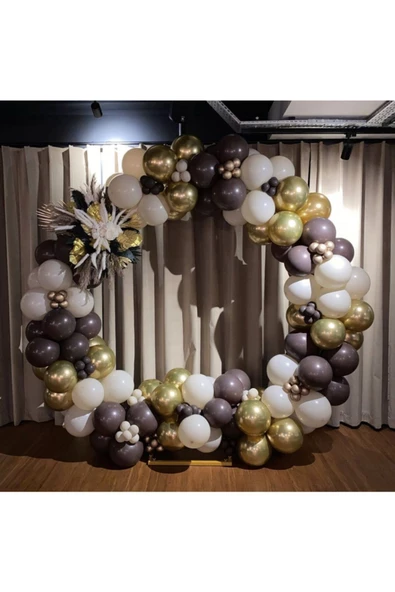 Pazariz Krom Gold Çikolata Kahve Ve Beyaz Balon Zinciri 100 Adet