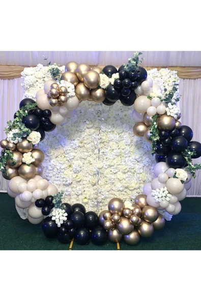 Pazariz Krom Gold Gece Mavisi Ve Beyaz Balon Zinciri 100 Adet ürün görseli