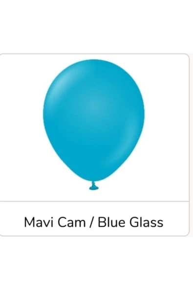 Pazariz 12" Retro Balon Mavi Cam Rengi 100’lü