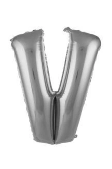Pazariz 40 Inç 100 Cm Gümüş Folyo Harf Balon V ürün görseli
