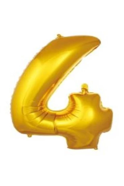 Pazariz 40 Inç 100 Cm Altın Folyo Rakam Balon 4