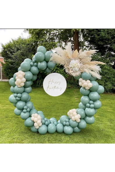 Pazariz Kış Yeşili Ve Somon Balon Zinciri 100 Adet ürün görseli