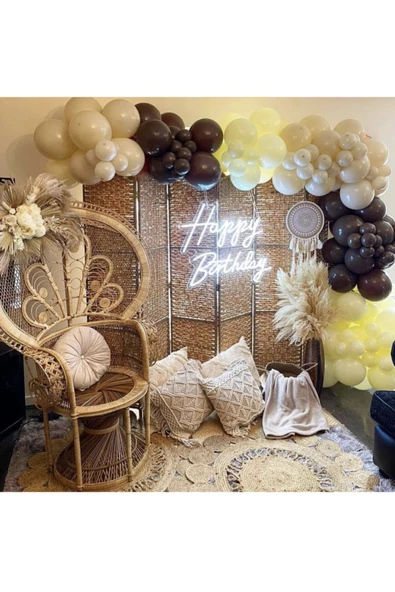 Pazariz Pastel Çikolata Kahve Vanilya Ve Deniz Kumu Balon Zinciri 100 Adet