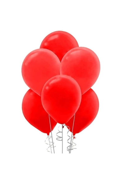 Pazariz 12 Inç Standart Boy Pastel Balon Kırmızı 100 Adet ürün görseli