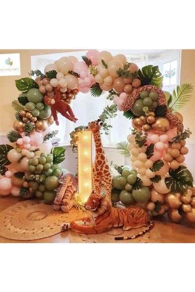 Pazariz Krom Bronz Okaliptus Makaron Pembe Sütlü Kahve Ve Çöl Kumu Balon Zinciri 100 Adet