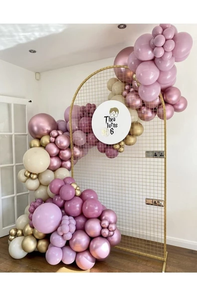 Pazariz Retro Toz Pembe Gold Pembe Krom Balon Zinciri 00 Adet