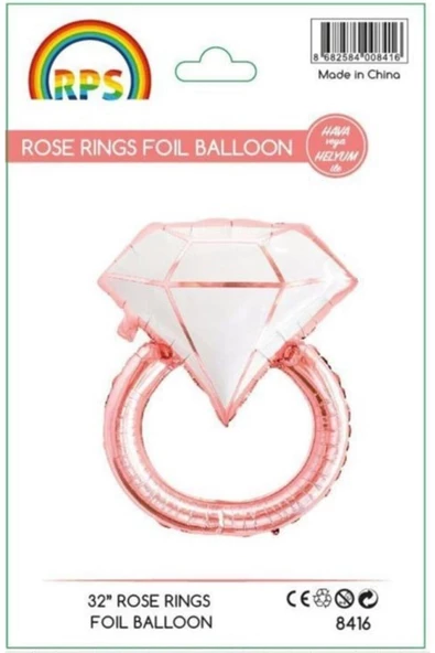 Pazariz Yüzük Rose Gold Tek Folyo Balon 80 Cm