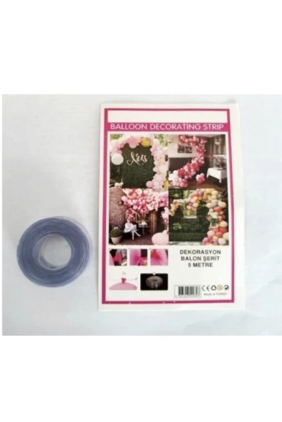 Pazariz Rose Beyaz Somon Renk Balon Zinciri - Resim 2