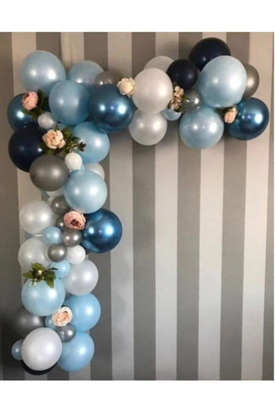 Pazariz Krom Mavi Mavi Ton Özel Gün Konsept Balon Balon Zincir ürün görseli