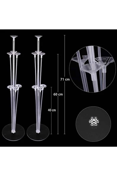 Pazariz Mavi Beyaz Lacivert Ayaklı Balon Standı - Resim 3