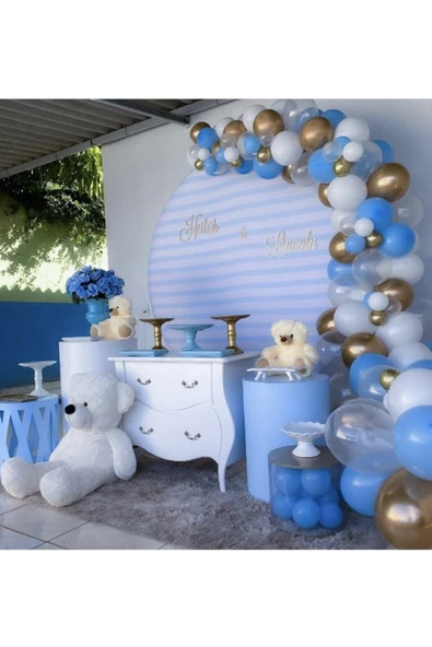 Pazariz Krom Balon Pastel Balon Konsept Zinciri