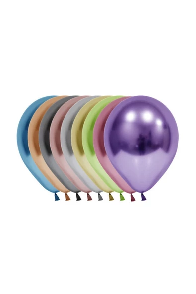 Pazariz 12 Inç Standart Boy Krom Balon 10 Adet Karışık