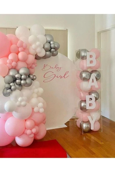 Pazariz Pastel Pembe Beyaz Krom Gümüş Renk Blon Zinciri