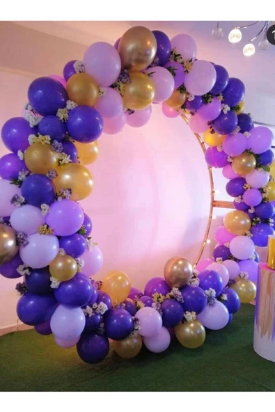 Pazariz Mor Lila Gold Renklerde Özel Gün Konsept Balon Zinciri ürün görseli