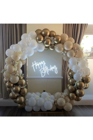Pazariz Krom Gold Sütlü Kahve Ve Beyaz Balon Zinciri 100 Adet