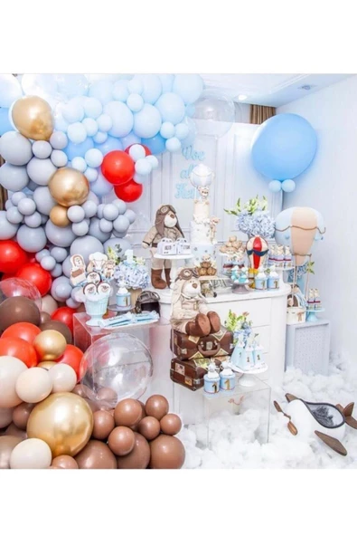 Pazariz Krom Ve Pastel Balon Konsept Zincir