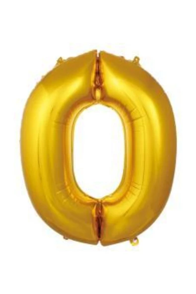 Pazariz 16 Inç 35 Cm Altın Rakam Folyo Balon 0