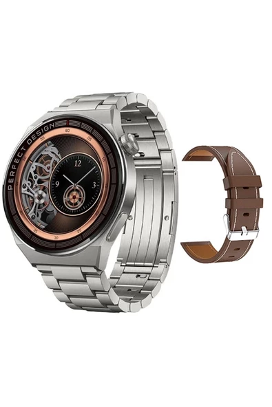 Pazariz Akıllı Saat Gt3 Max 3 Erkeklere Özel Premium 44mm Ios Ve Android Uyumlu Deri Kordon Hediyeli ürün görseli 1