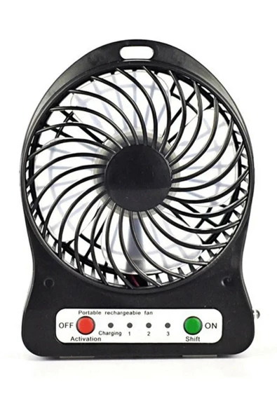 Pazariz 3 Kademeli Masa Üstü Ve Araç Şarjlı Mini Vantilatör Fan Pervane - Resim 3
