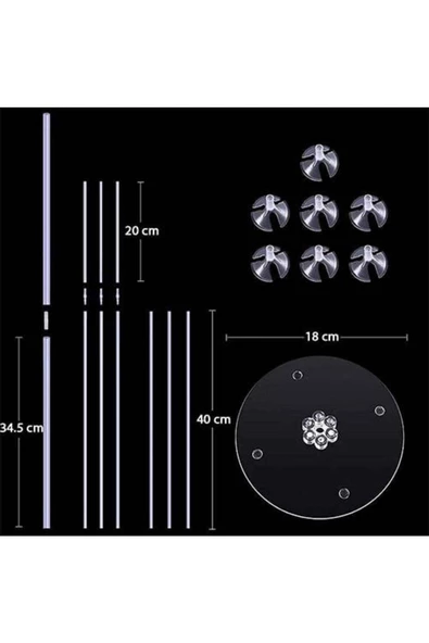 Pazariz Beyaz Kırmızı Konfetili Ayaklı Balon Standı - Resim 2