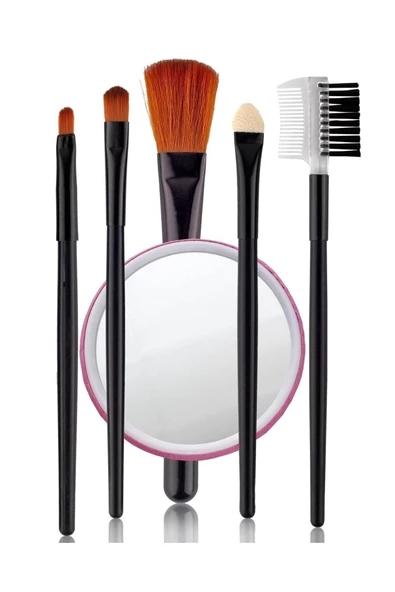 Pazariz 5'li Fırça Seti Aynalı Makyaj Fırçası Çanta Boy - 2