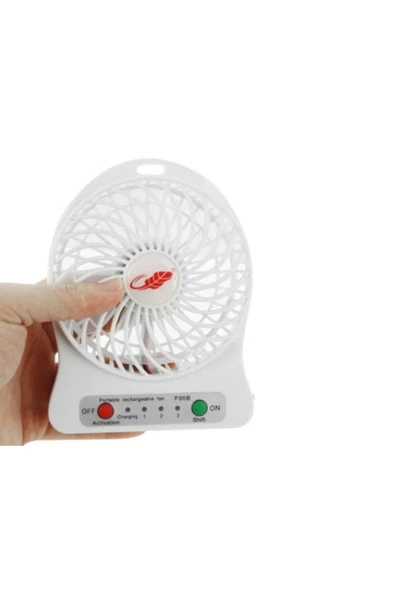 Pazariz Şarjlı Taşınabilir Mini Fan - Vantilatör - Resim 3