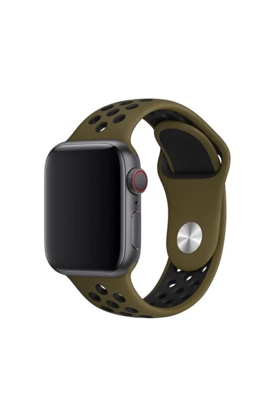 Pazariz Watch Silikon Delikli Kordon Uyumlu Kayış Seri 42-44 Mm Kahverengi ürün görseli 1